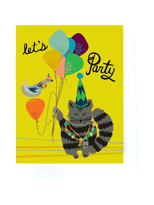 Kitty and Balloons Card Cards Elizabeth Grubaugh   