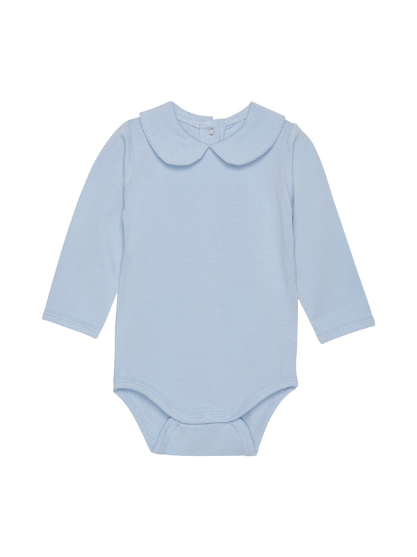 Basic Collared Bodysuit Tees Fixoni Blue Fog 1M 