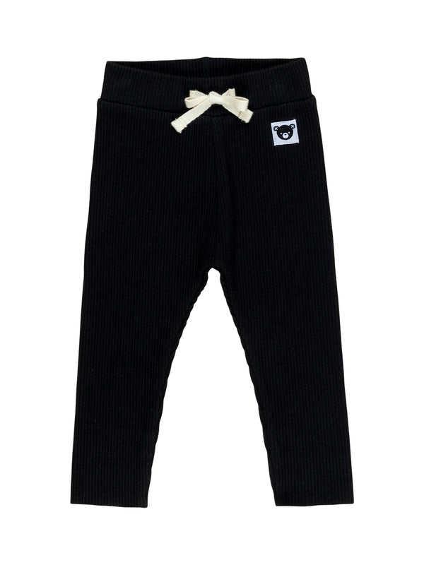 Black Rib Legging Leggings Huxbaby Black 0-3M 