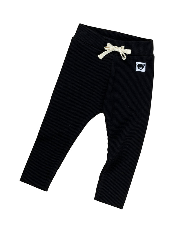 Black Rib Legging Leggings Huxbaby   