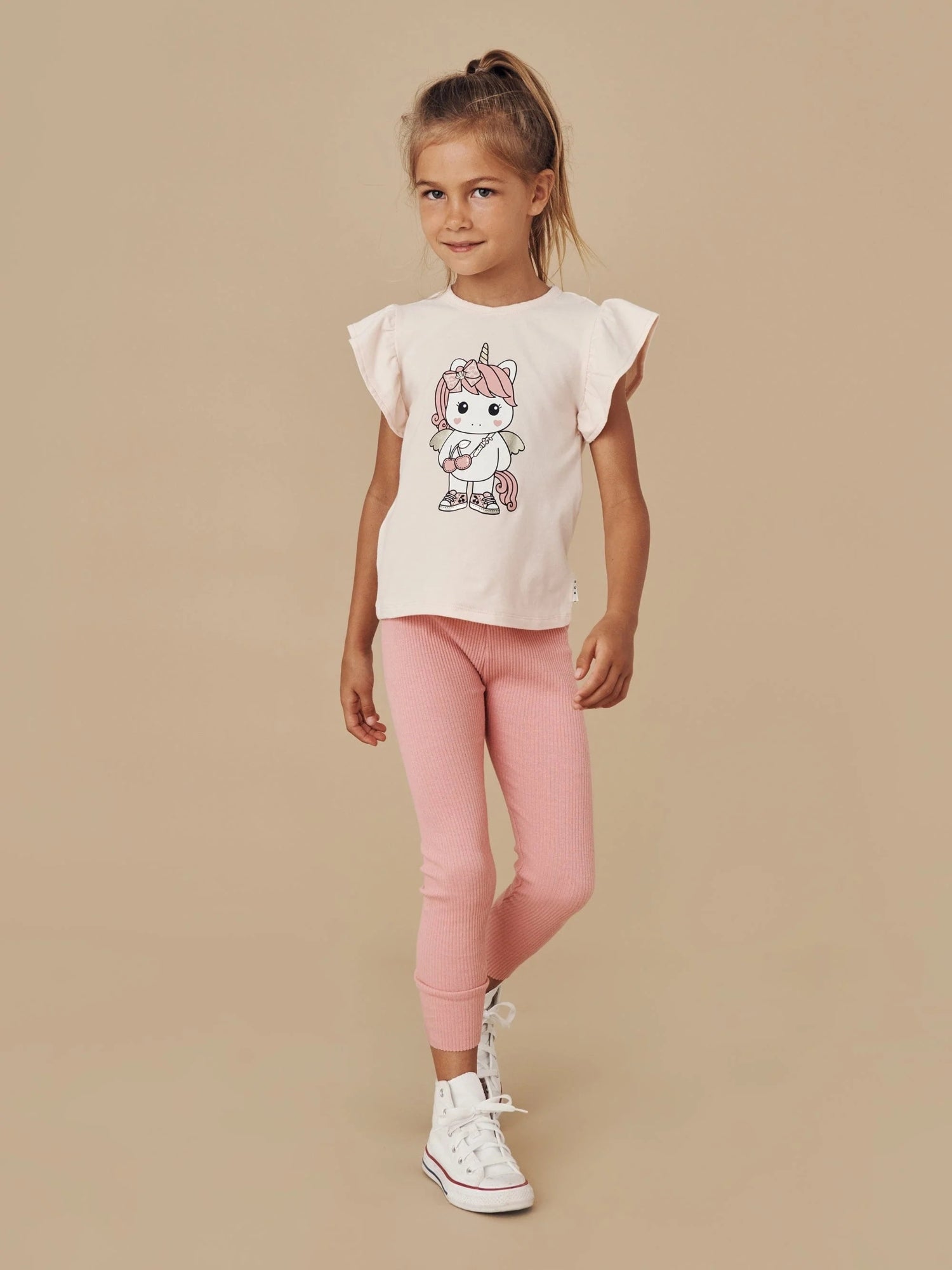 Dusty Rose Rib Legging Leggings Huxbaby   