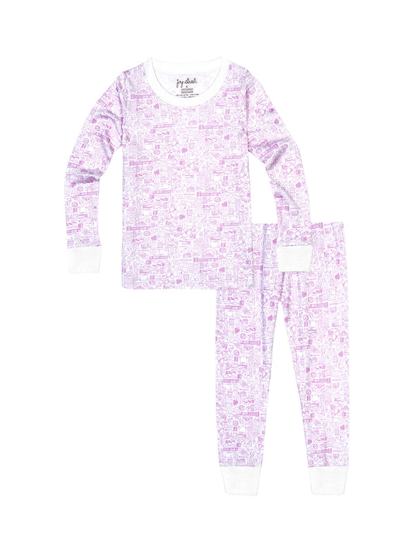 New York City Two Piece Pajama Pajamas Joy Street Kids Pink 2 
