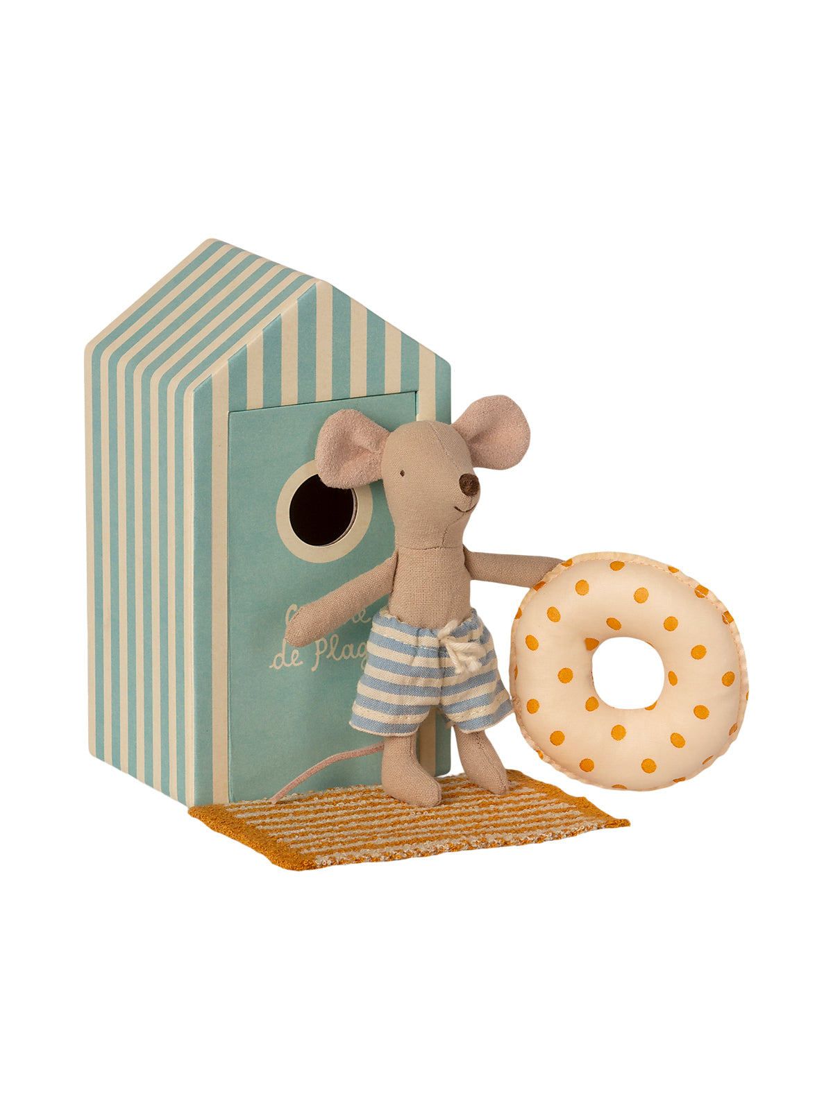 Beach Mice, Little Brother in Cabin De Plage Pretend Play Maileg   