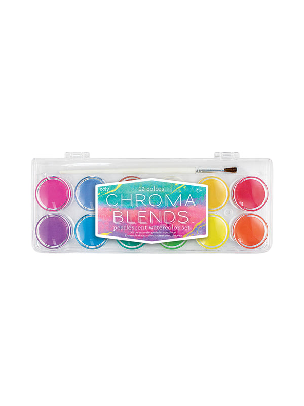 Chroma Blends Pearlescent Watercolors - 13pc set Arts & Crafts Ooly   
