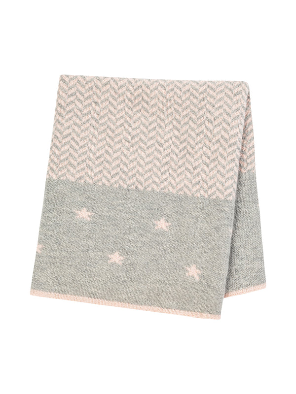 Petite Stars & Herringbone Blanket Blankets Paris West Ballet Pink  