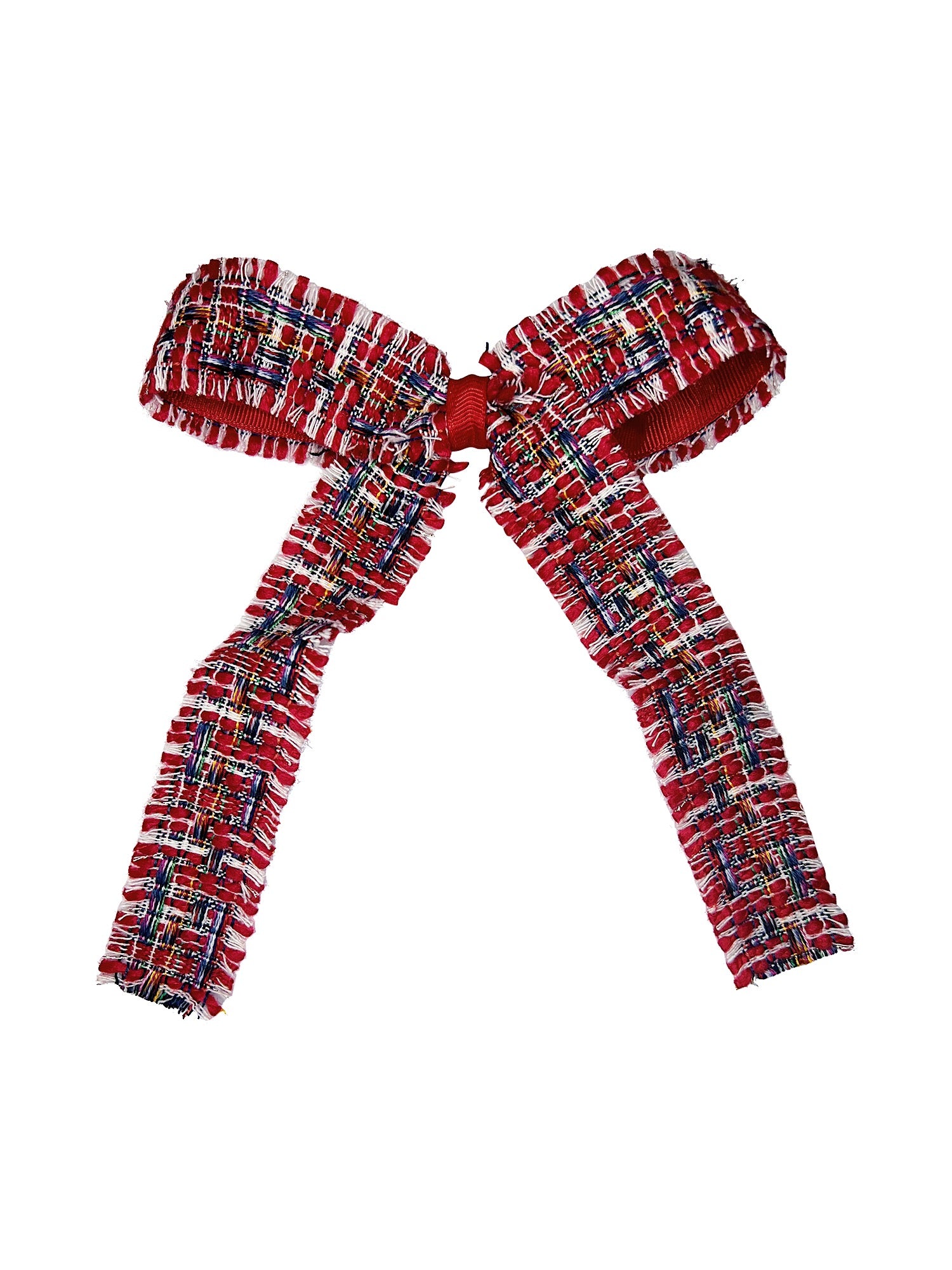 Tweedy Red Vintage Ribbon Bow Hair Accessories Hibiscus Linens Vintage Grid  