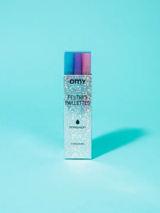 9 Glitter Markers Arts & Crafts OMY   