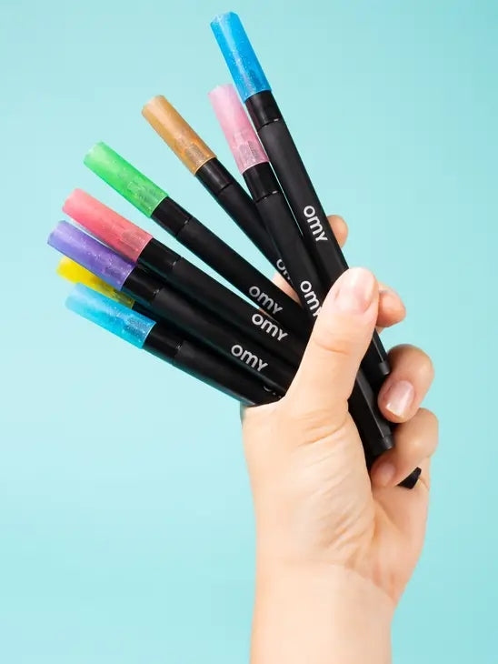 9 Glitter Markers Arts & Crafts OMY   
