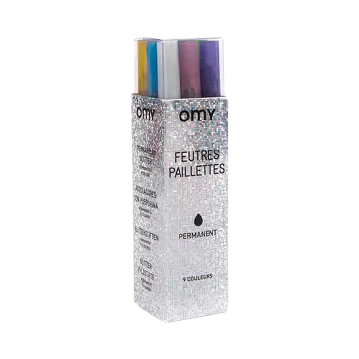 9 Glitter Markers Arts & Crafts OMY   