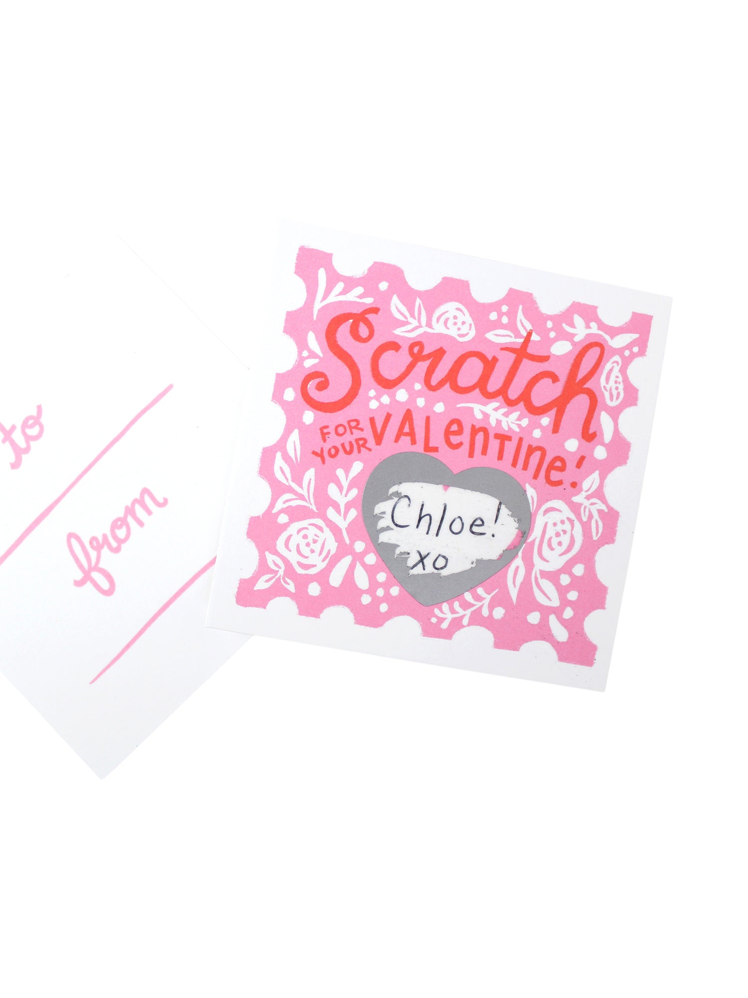 Floral Scratch Off Valentines 18pk Cards Inklings Paperie   